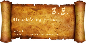 Bleszkány Erina névjegykártya